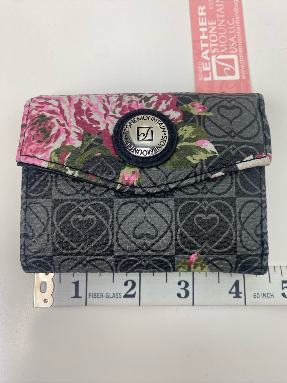Stone Mountain Accessories Gray Wallet with Pink Floral Accent - Picture 7 of 7